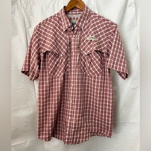 Magellan Outdoors Men's Red Plaid Button Down Fishing Shirt
